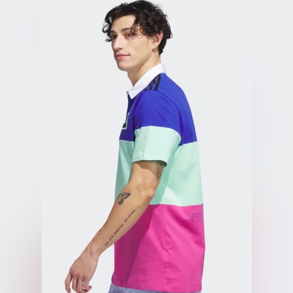 Men’s Adidas Adicross Block Polo Golf Shirt - Picture 4 of 14